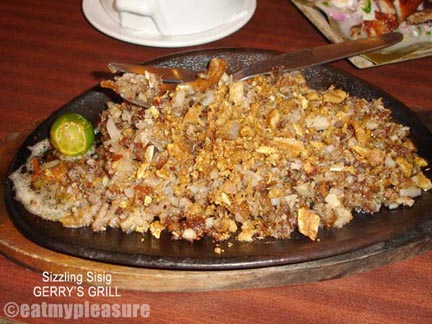 always satisfies my craving, the best sizzling sisig from Gerry's