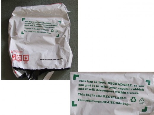 Aside from the cardboard box and other packaging, which is all recyclable, this plastic bag really impresses me. (Click to see full-sized image)