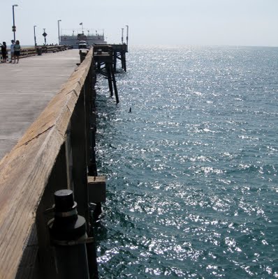 Looking down the side of the pier towards Ruby's Diner