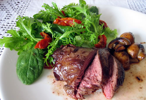 Kangaroo Steak served up with Salad