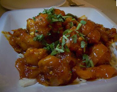 Chicken dish at Ann Arbor Indian restaurant