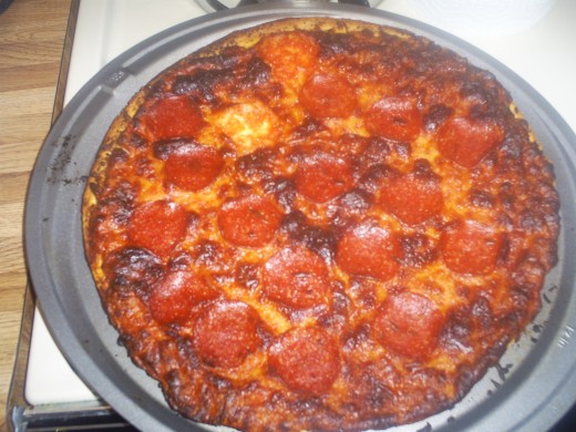 A burned pizza.