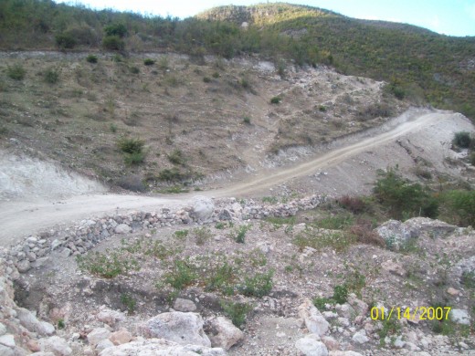 This is the better section road lower in the Mountain.  Higher up, they road is steep and dangerous.  Money from their sister parish in Indiana paid villagers to move rocks so that the Priest could travel by truck to get supplies for their parishoner