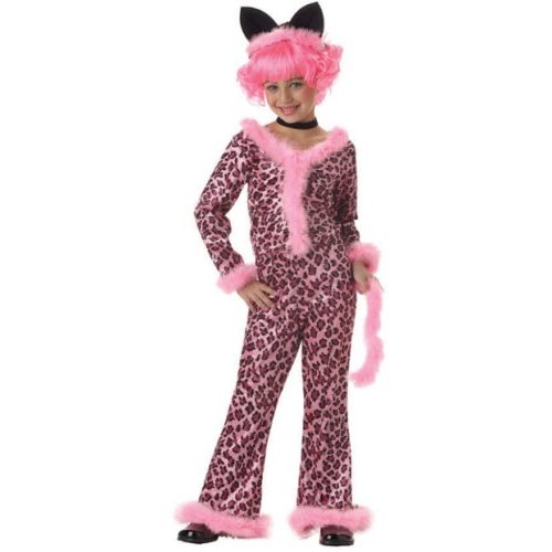 Kid's Pink Sassy Cat Costume (Size:Small 6-8)