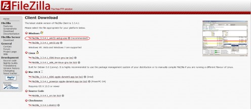 Diagram 2. Download the FileZilla Client software for M.S. Windows.