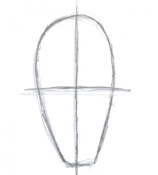 Drawing a war skull.