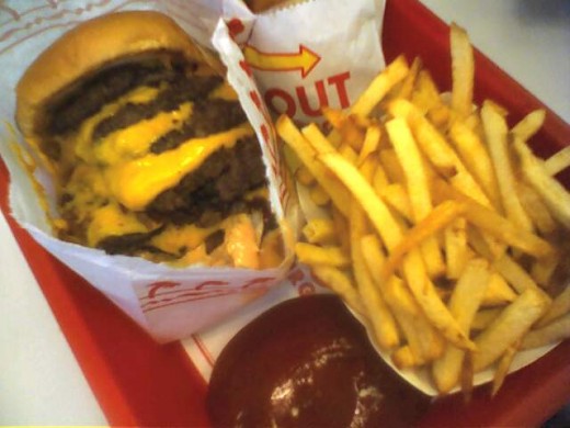 Great Burgers and fries at In N Out Burger