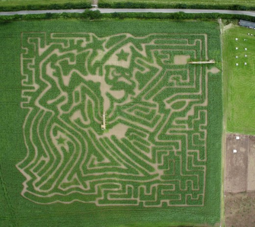 Smeaton Farm 2007 Maze, from the air.