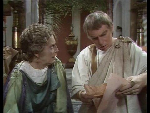 Derek Jacobi as Claudius and Margaret Tyzack as his mother, Antonia
