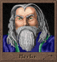 Merlin is one of the 12 wizards you can play as in Master of Magic.