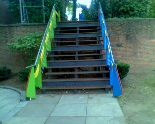 Stairs at the park across from RISD