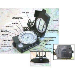 SE Military (Prismatic) Lansatic Compass, 2-1/8" Dia. Face