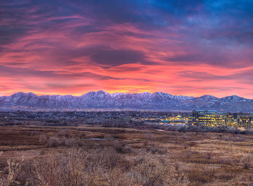 Sunset at South Jordan, Utah.
