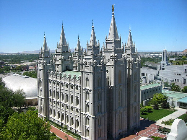 The center of Temple Square is the Salt Lake Temple.