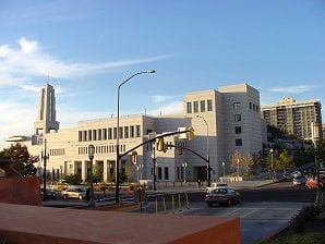 Located just north of the Salt Lake Temple is the LDS Conference Center.