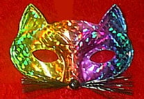 Kaleidescope cat mask. Available from AnniesCostumes.com