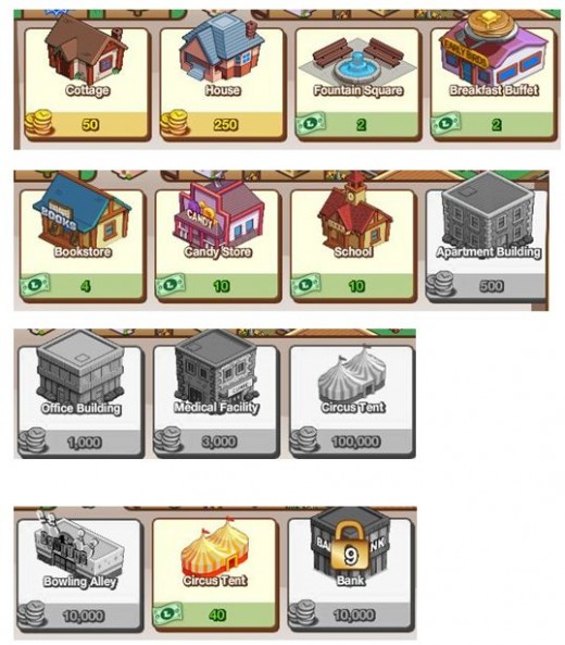 The first tier of buildings for Lucky Train
