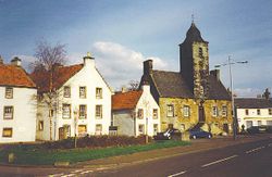 The Scottish town of Culross on the Fife coast which St. Serf is reputed to have founded.
