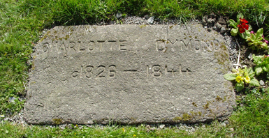 Charlotte Dymond's gravestone at St David's Church, Davidstowe, Cornwall