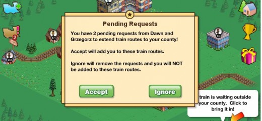 This is what you see when someone requests to extend their train route to your county in Lucky Train.