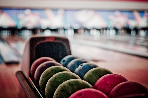 Ten Pin Bowling in Falmouth: Bowling Balls. 