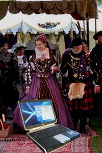 A laptop computer in Renaissance Europe might seem to be a miracle, but it would still operate on natural law. Laptop image: michael fosu b., license, via Wikipedia, http://commons.wikimedia.org/wiki/File:HPLaptopzv6000series.jpg.