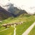 Groupings of homes seen scattered throughout the mountainous region. Groupings of homes seen scattered throughout the mountainous region.
