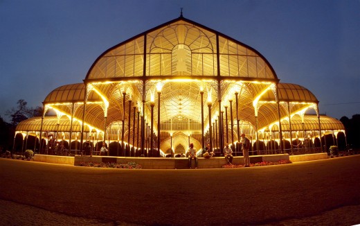 Illuminated Lal Bagh Glass House 