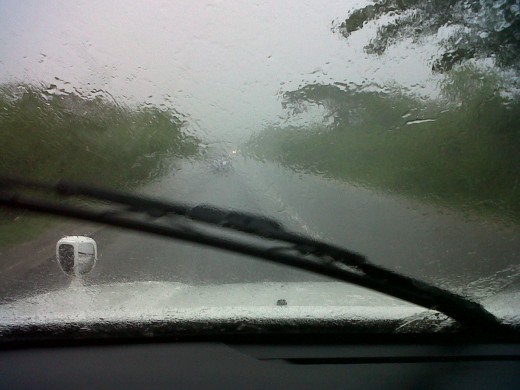 Really pouring now.