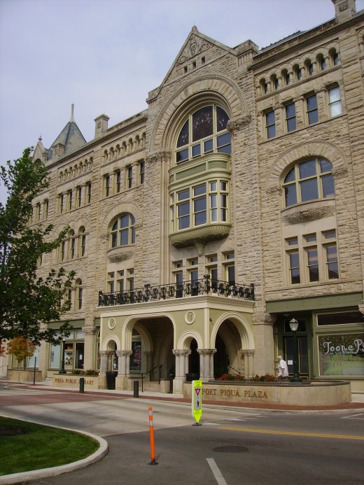 Front view of the Fort Piqua Plaza after renovation