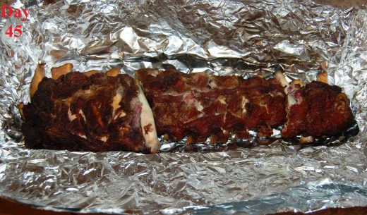 Rack o' Ribs! My boss gave my wife and I a full barbecued rack of ribs for dinner tonight.  Delicious!