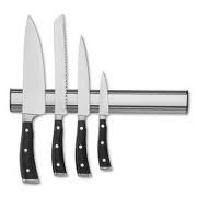 Magnetic Knife Racks are also an excellent method of storage, keeping knives readily available; this is useful particularly if bench space is limited. 
