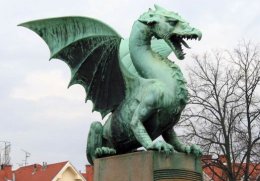 Statue of Ljubljana, Dragon of Slovenia. Though not a Georgian dragon, one can imagine this in the local myth.