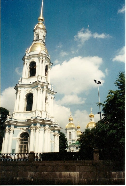 Belfry of St. Nicholas Cathedral in St. Petersburg (-), Russia