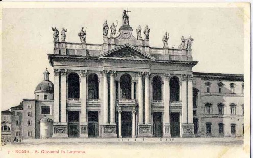 The late Baroque faade of the Basilica of St. John Lateran was completed by Alessandro Galilei in 1735 after winning a competition for the design. (Wikipedia)