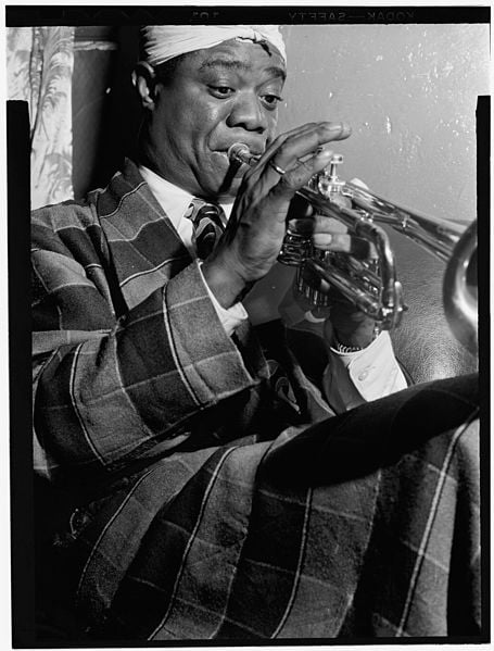 William P. Gottlieb's photo of Louis Armstrong in July of 1946.