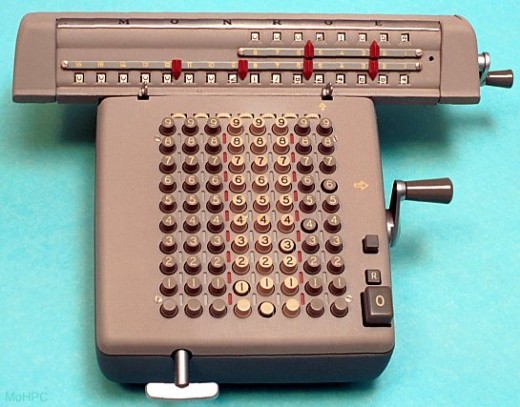 A mechanical calculator - used during the mid to late 1800s and early to mid 1900s.  