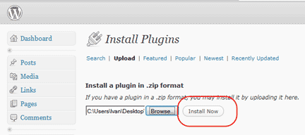 Diagram 6.  Upload and install the plugin