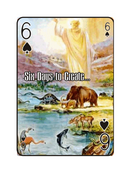 SIX -  It reminds me that God created the Heavens and Earth and all that walks on it in Six days.