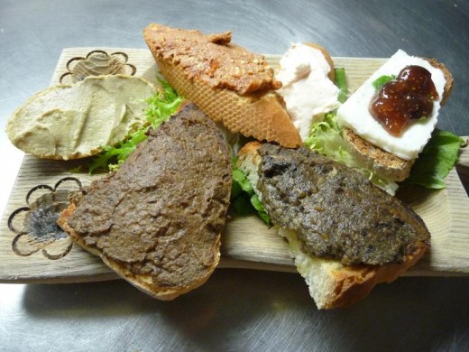 crostini with various delicious toppings