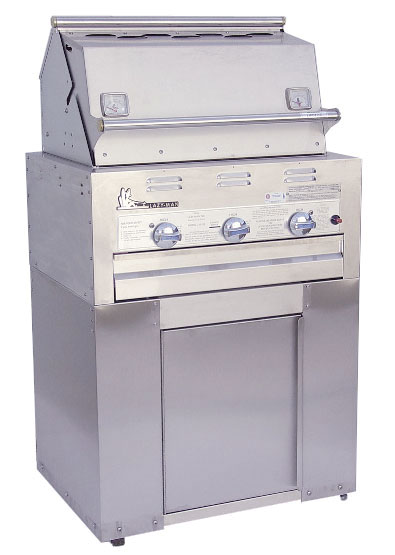 Although most of the lazyman barbeque grills we have worked on have been built in to outdoor kitchens it is possible to mount the grill head on to a portable cart with caster wheels.