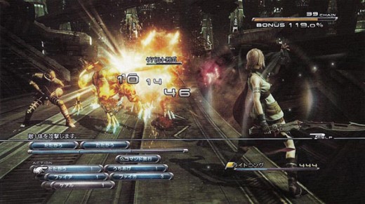 The battle sequences of FFXIII were modeled graphically off of the battles in the FFVII: Advent Children film.  This results in spectacular battles that are as fun to watch as fight throughout the game.