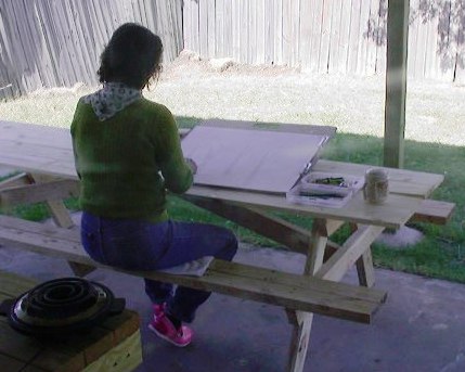Artist at work.