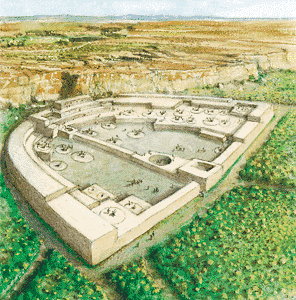 This village is located in a canyon where there was a source of water for agriculture.