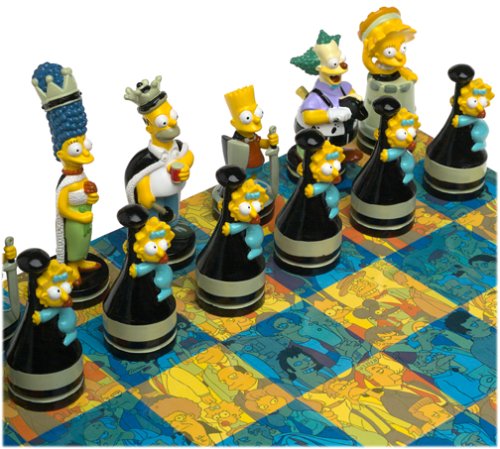 Simpons Chess Game Pieces and Board