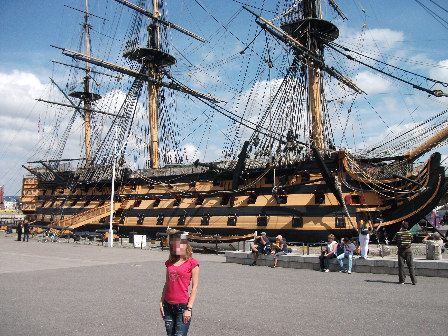 The vast HMS Victory at the Portsmouth Historic Dockyard