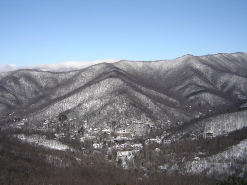 A Winter view of Montreat from Lookout Mountian