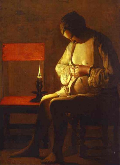 Woman Catching a Flea (c. 1638) Georges de La Tour