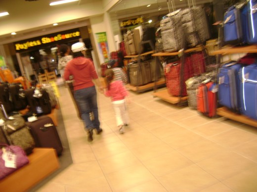 shoppers walking the mall