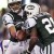 New York Jets quarterback Mark Sanchez hands off to LaDainian Tomlinson during the first quarter of an NFL football game against the Minnesota Vikings on Monday, Oct. 11, 2010, in East Rutherford, N.J. (AP Photo/Kathy Willens)